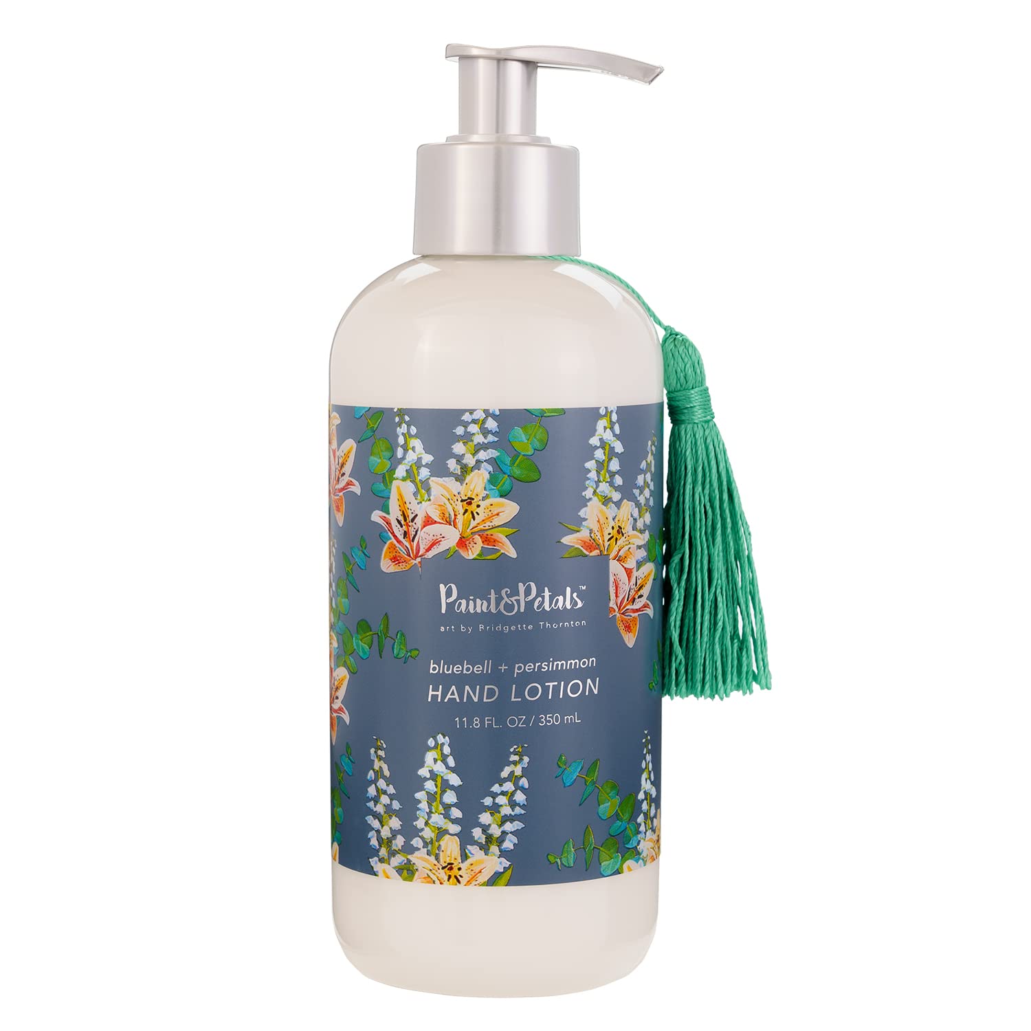 PAINT&PETALS Bluebell & Persimmon Scented Hand Lotion, Packed with Shea Butter, Provides Nourishment & Hydration To Revitalize Skin, A Chic Addition To Any Kitchen Or Bathroom, 11.8 Fl Oz