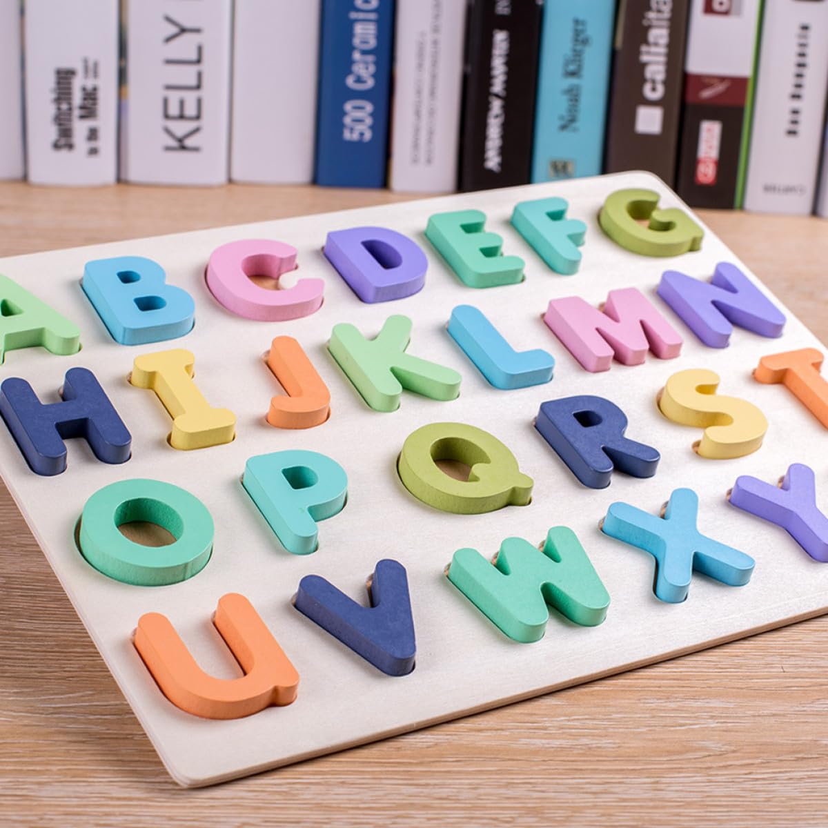 Puzzle Toys Numerico e Alfabetico in Legno, Set 4 Pezzi | Giocattoli per Riconoscimento delle Lettere, Rompicapo per Ragazzo Ragazza, Decorazioni Scuola