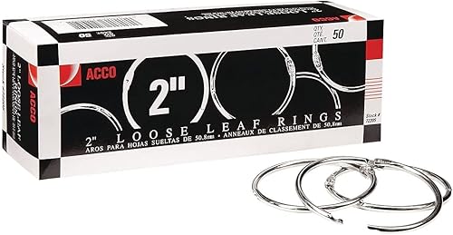 Miniatura 6 de Argollas ACCO para hojas sueltas de carpeta, de plata, de una pulgada de capacidad, 100 por caja (A7072202), Plateado