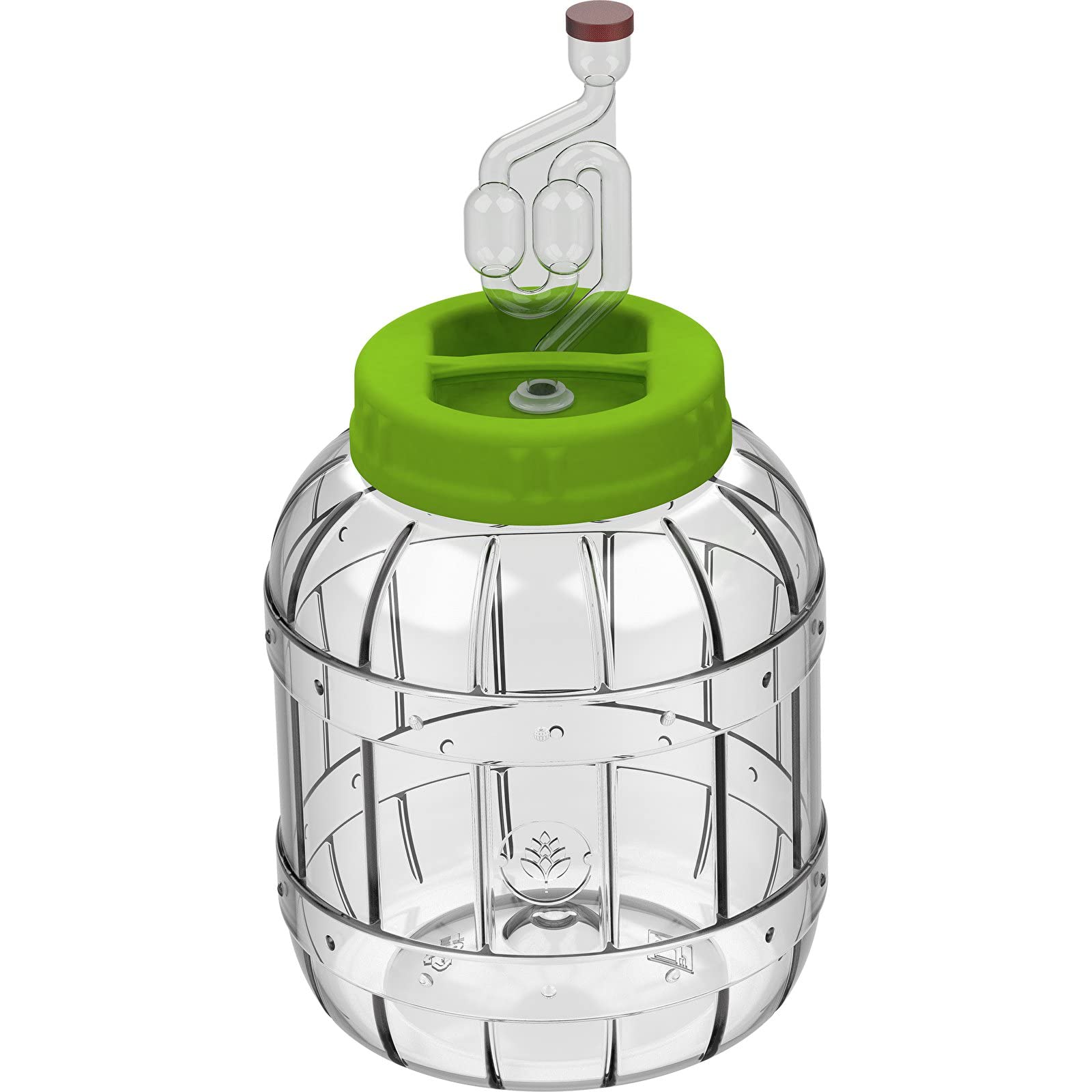 lilawelt24 3L +5L Gärbehälter aus Kunstoff Gärbehälter mit Gäraufsatz, für Wein, Bier, Maische Weck, Weinballon Gärballon Flasche