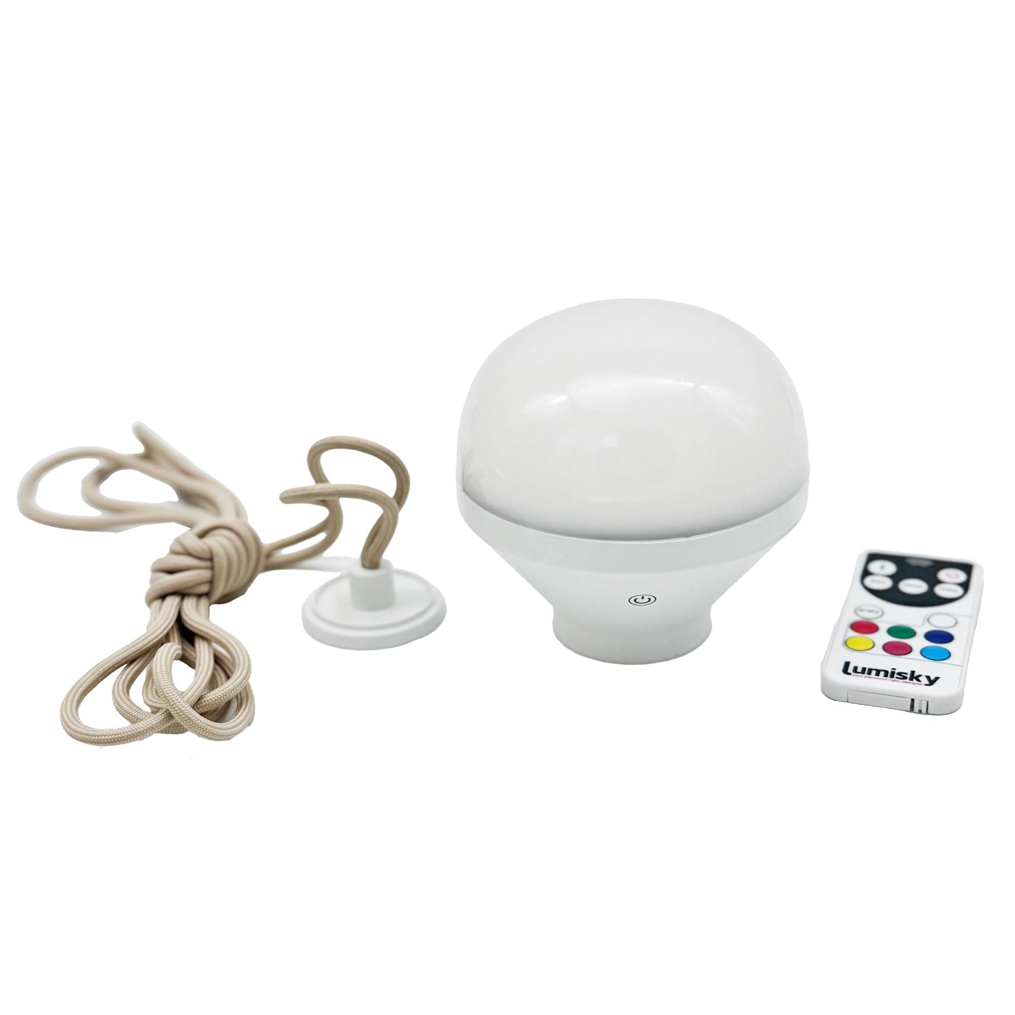 Lumisky Lampadina LED ricaricabile LYS 900 Lumen bianco e multicolore con telecomando H11cm