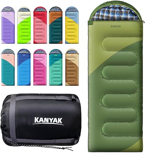 Saco de dormir de campamento, sacos de dormir de 32 para adultos, niños, adolescentes, clima frío, cálido saco de dormir de invierno para 3-4