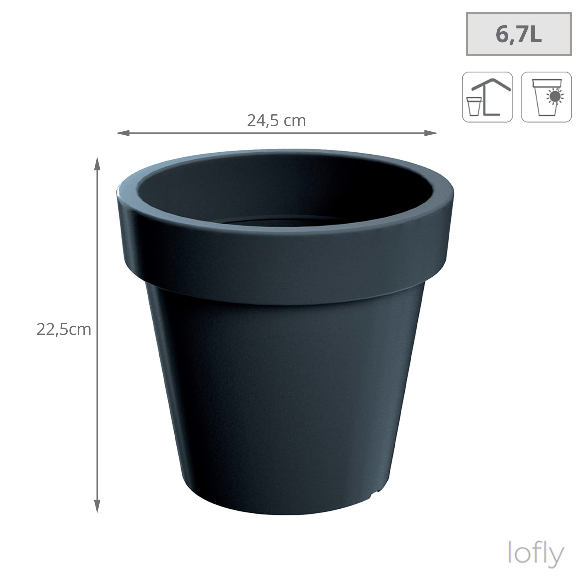 Richell Botany Balca Ball Design Planter, 20 Shape, White