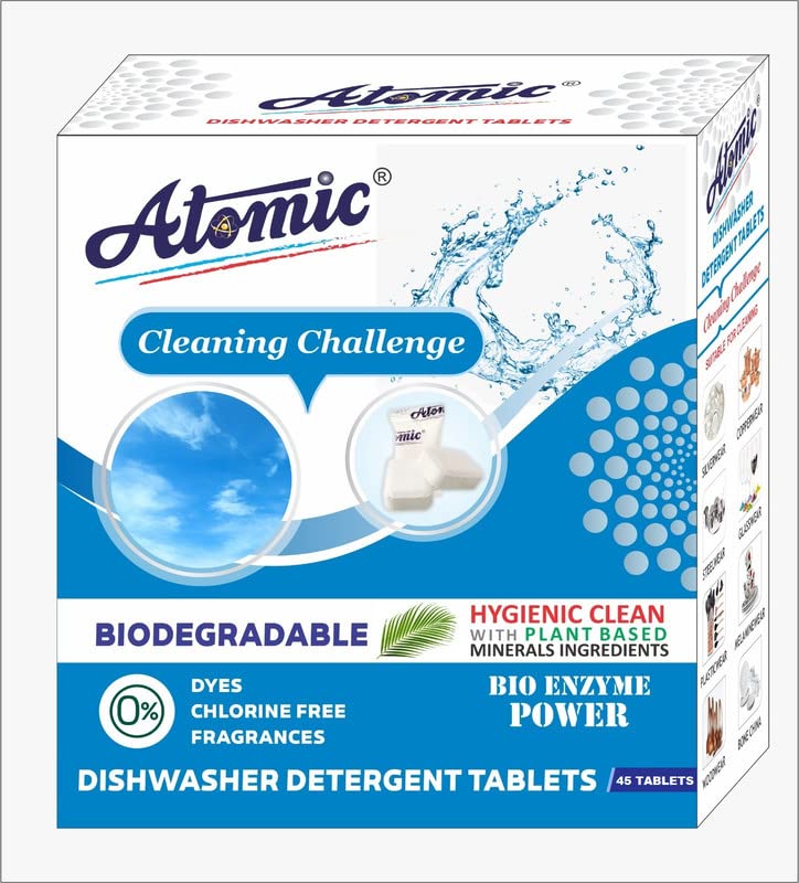 Atomic Dishwasher Detergent Tablets with Bio Enzyme Power for Hygienic Cleaning, Pack of 1 (45 Tablets) (B0C36S9GSX) Amazon Price History, Amazon Price Tracker