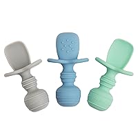 Vista 10 de Upward - Cucharas para bebés de más de 6 meses, paquete de 3, utensilios masticables para niños pequeños con barrera antiestrangulamiento
