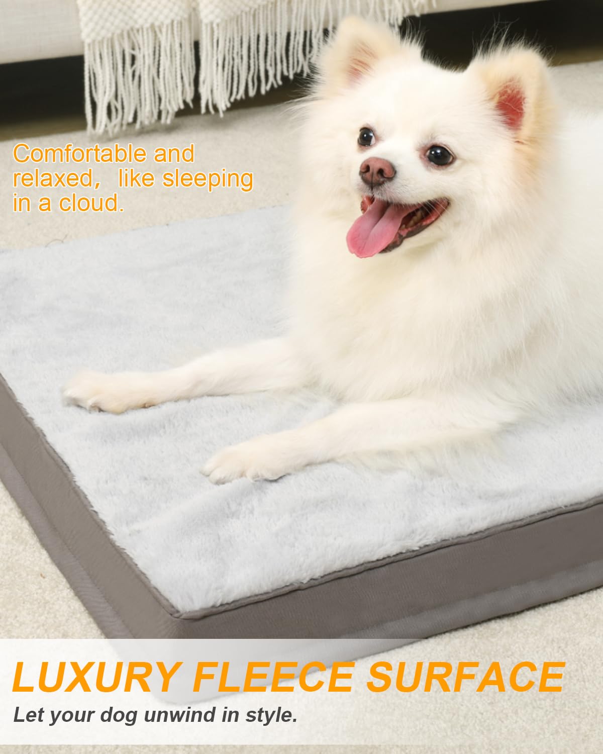 KSIIA Medium Orthopedic Dog Bed, Waterproof Washable Dog Mattress with Removable Cover - Image 3