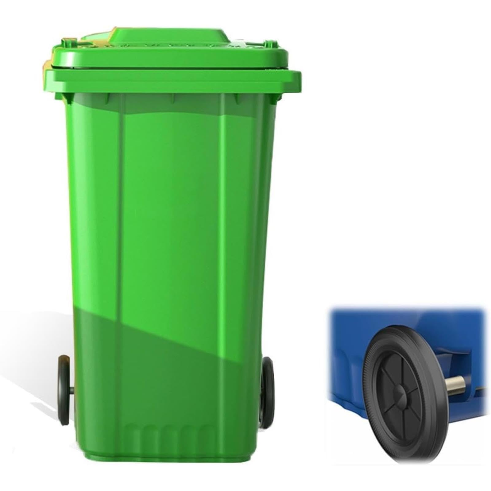 VITIWEDTY Wheeled Outdoor Garbage Can, Multi-Color Heavy Duty Trash Bin for Backyard, Garage, Deck and Commercial Use (Green 120L)