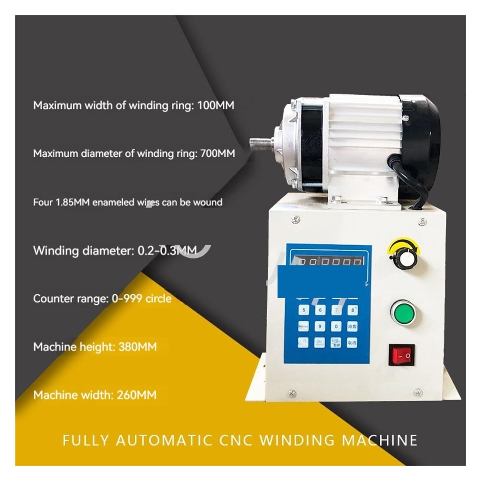 Bobinatrice Avvolgitrice elettrica automatica, attrezzatura for l'avvolgimento del filo smaltato, trasformatore ad alta coppia con controllo digitale per spirali, bobine motore, bobine pickup per chit