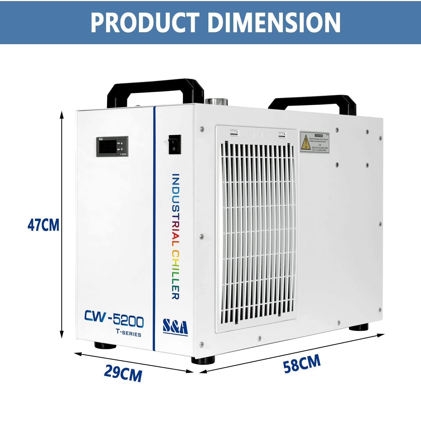 Industrial Water Chiller Cool 15W-30W Solid-State Laser or a Single 30W RF Laser CW-5200TI