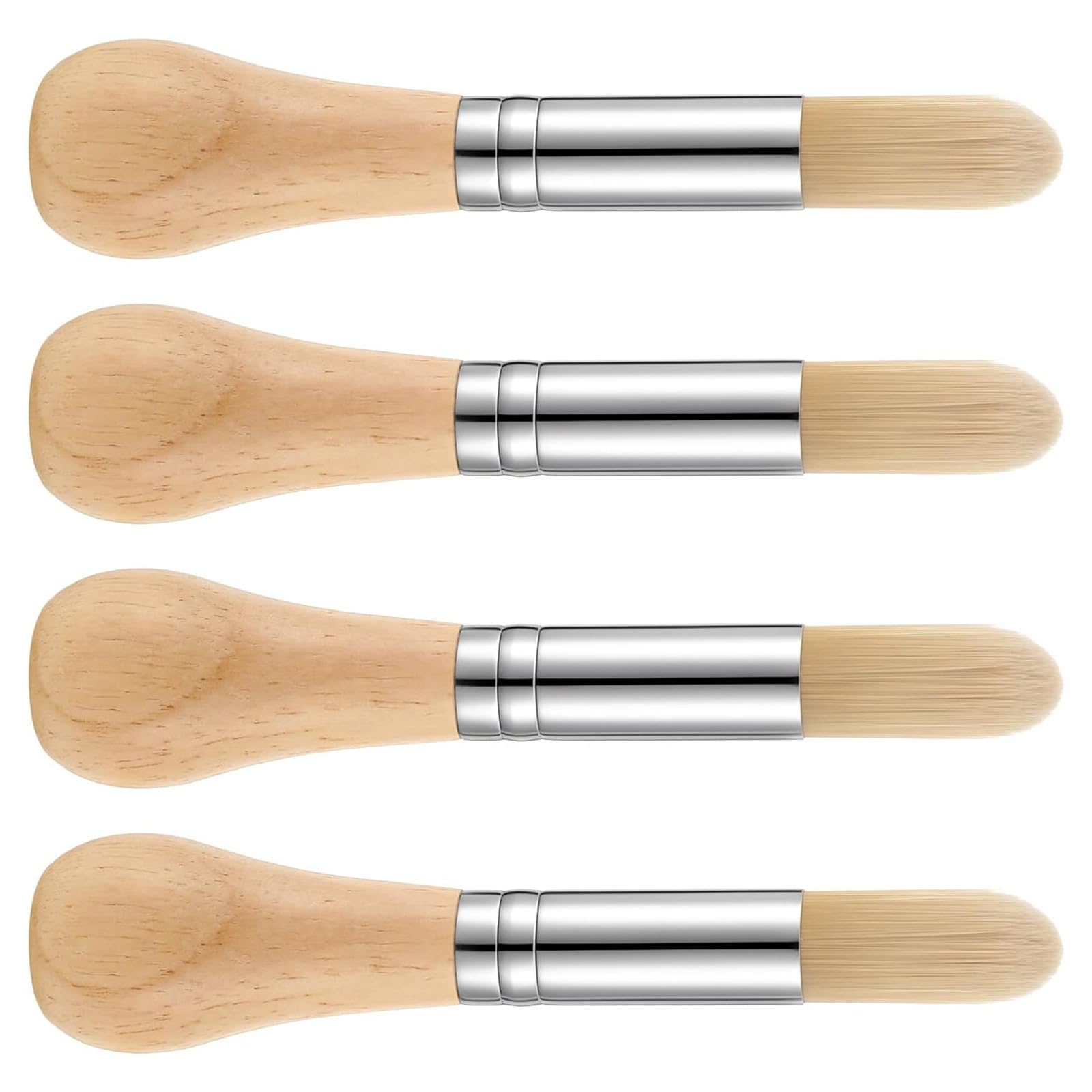 Nucelit 4Pieces Wooden Handle Art Brushes Suitable for Various Painting Techniques Ergonomic Paint Brushes