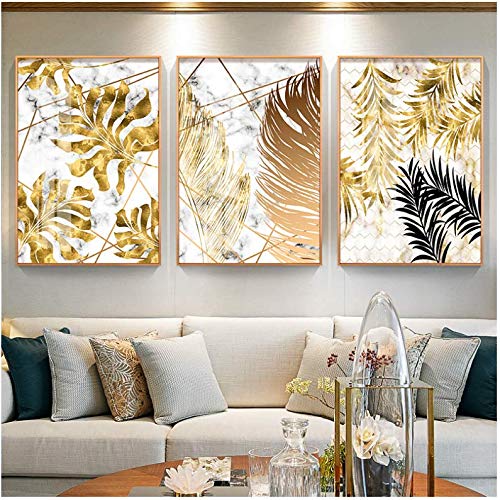 Peinture sur toile feuille d'érable dorée art mural de prestige