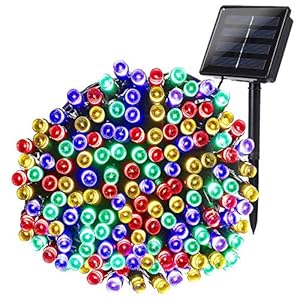 Joomer Solar Christmas Lights 72ft 200 LED 8 Modes Solar String Lights Waterproof Solar Fairy Lights for Christmas…