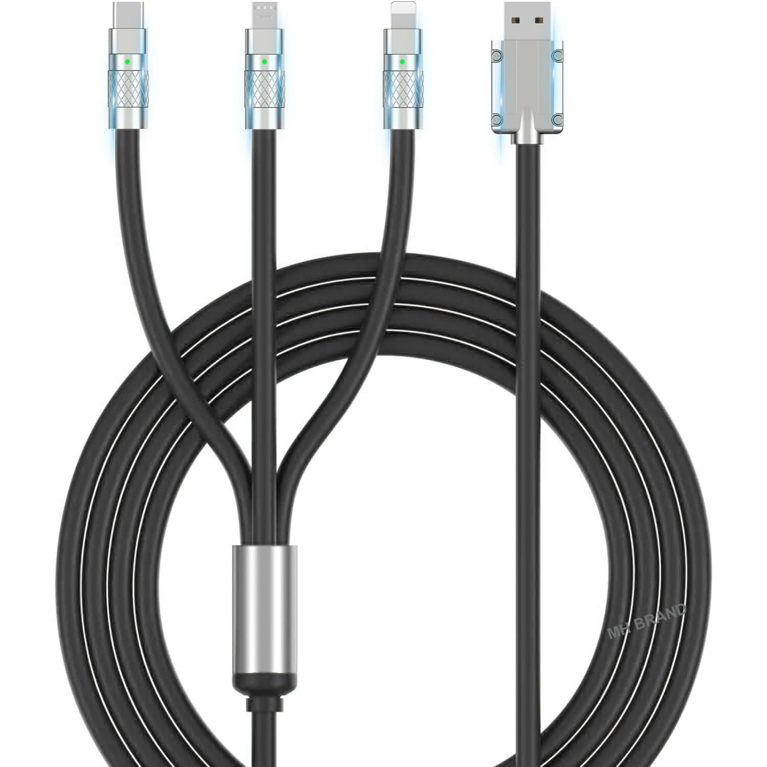 MH BRAND 120W / 6A Speed Fast Charging USB 3.0 Cable 1.2m to 3-in-1 Long Charging Cord with Type C, Micro USB, Lightning Connector For iphone Laptop, Tablets, All Smartphones & Many More (BLACK) (B0D2V5FRJZ) Amazon Price History, Amazon Price Tracker