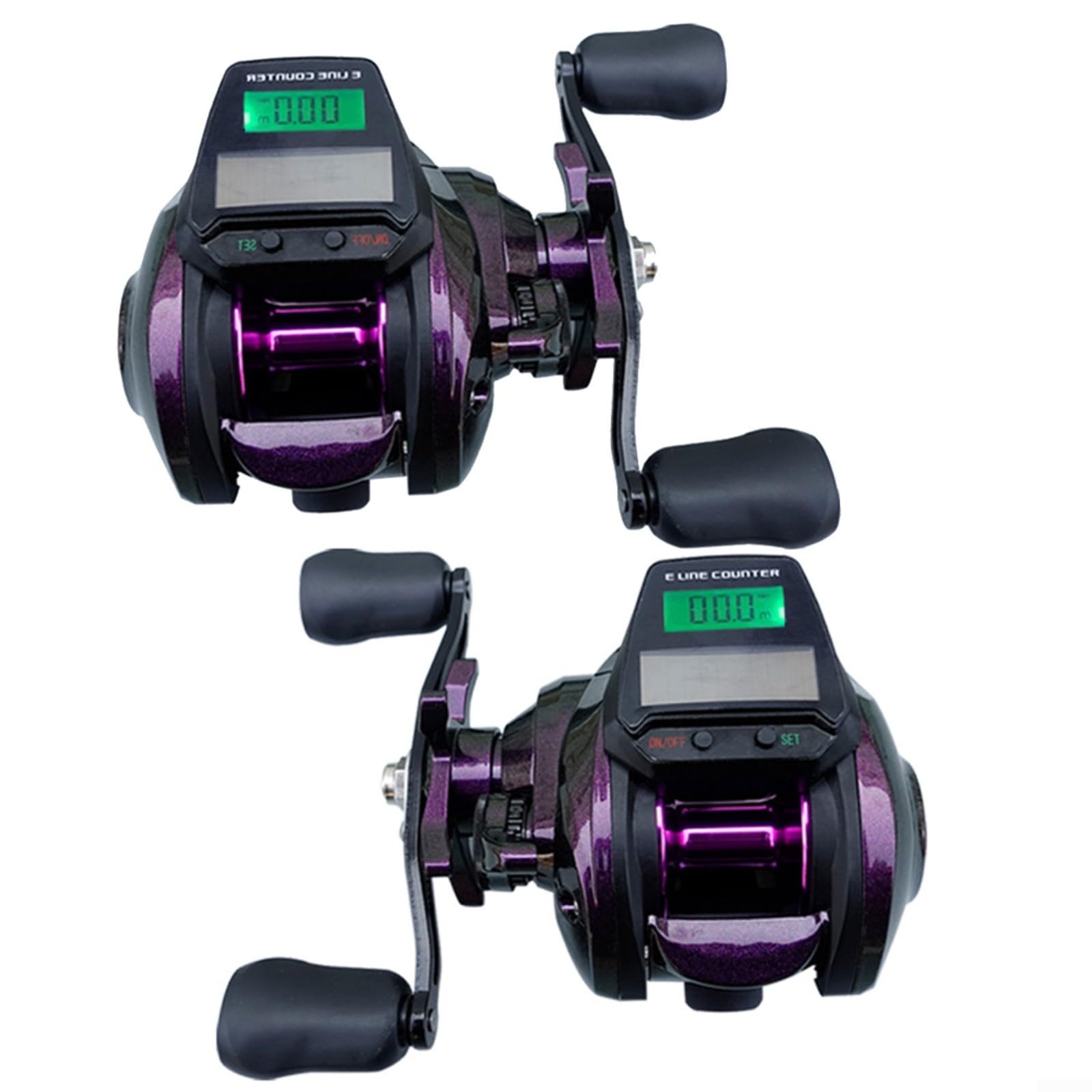 Carrete de pesca eléctrico, carrete de cebo con pantalla digital, pantalla de retroiluminación recargable, rueda de pesca con alarma de mordida, 4 + 1 rodamientos de bolas de acero