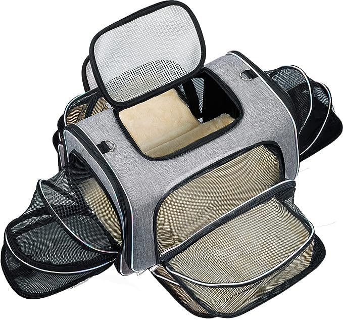 Cat Transport Bag 4Sided Expandable Cat Transport Bag with Airline