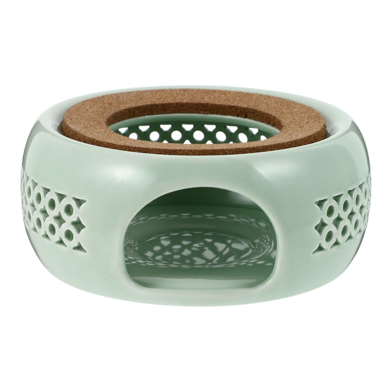 Chauffe-théière céramique verte à ventilation poreuse pour thé chaud