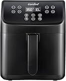 COMFEE' 5.8Qt Digital Air Fryer, Toaster Oven & Oilless Cooker, 1700W with 8 Preset Functions, LED Touchscreen, Shake Reminder, Non-stick Detachable Basket, BPA & PFOA Free (110 electronic Recipes)