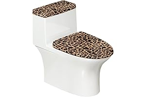 Leopard Print Bathroom Decor Toilet Lid Cover with Tank Lid Covers