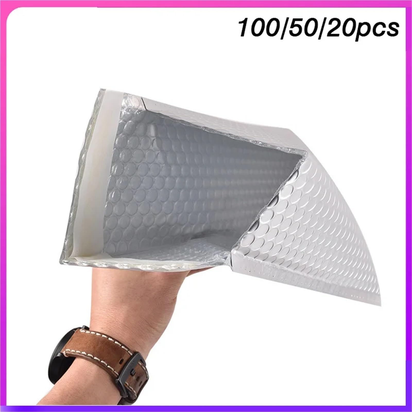 Bolsas De Plástico De Burbujas Paquetes de 100/50/20 sobres acolchados burbujas plateados aluminizados, ideales for envíos con bolsas autosellables(30X40CM 20pcs)
