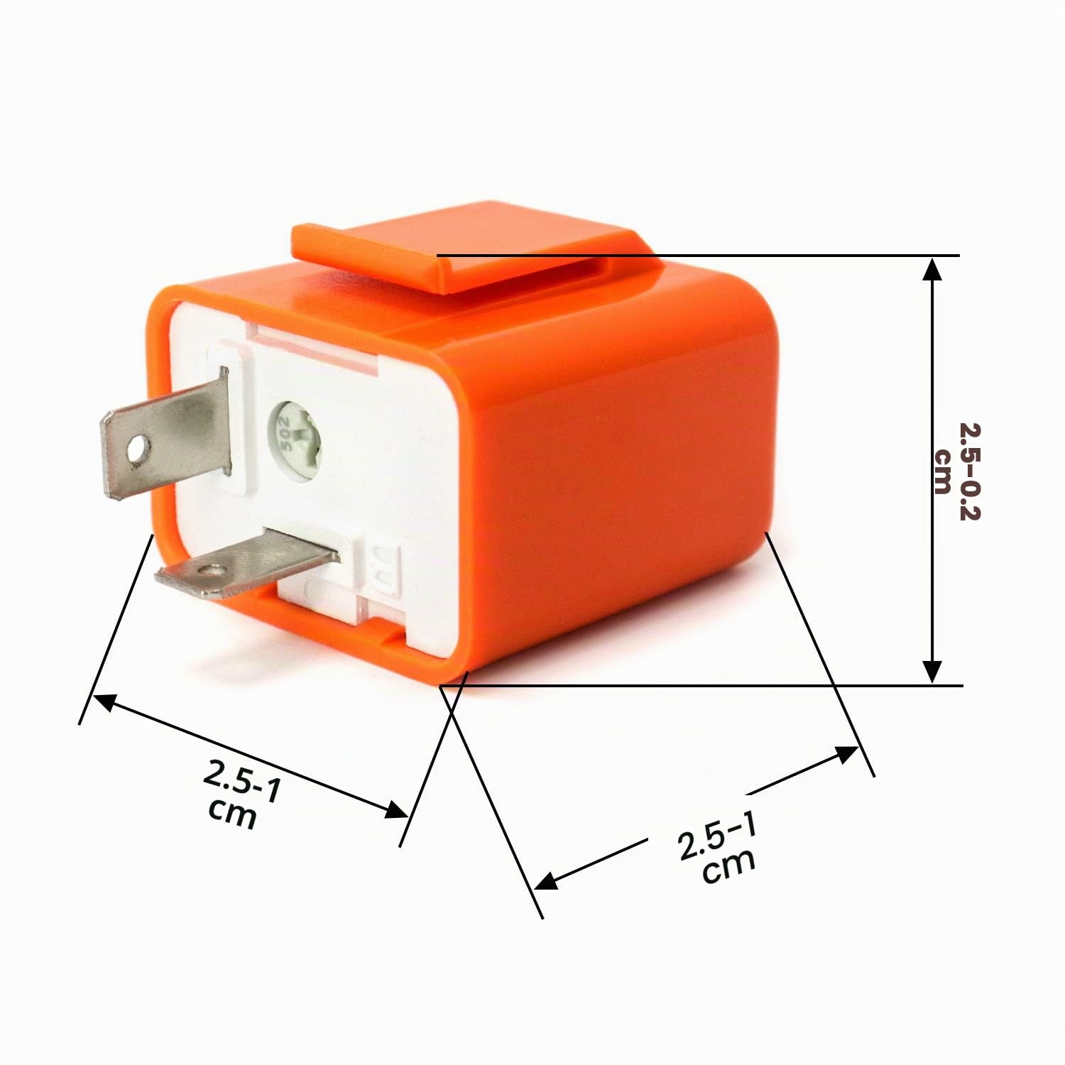 QWORK 2 Pin 12V Universal Relé Intermitentes, Relé LED Ajustable de Moto, Naranja, 2 Piezas