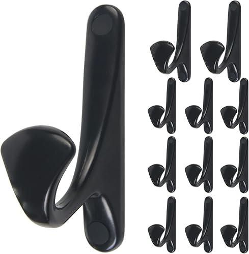 OLAYA Paquete de 12 ganchos para toallas, para colgar abrigos, para colgar abrigos, baño, cocina, oficina, entrada (negro)