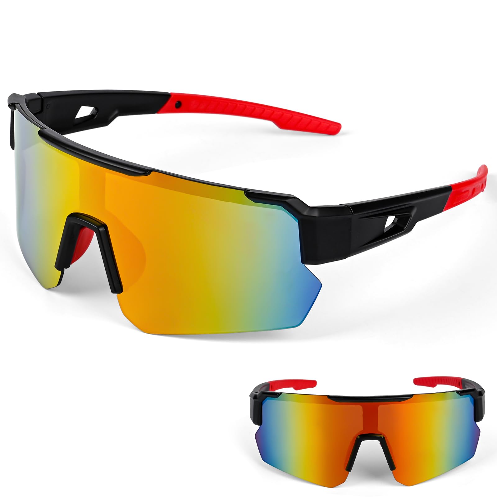 Gafas de Sol Deportivas, Gafas Polarizadas y Cortaviento para Bicicleta, fas de Sol Deportivas Polarizadas para Hombre y Mujer, para Ciclismo Pesca Golf Running Conducción Esquí Senderismo