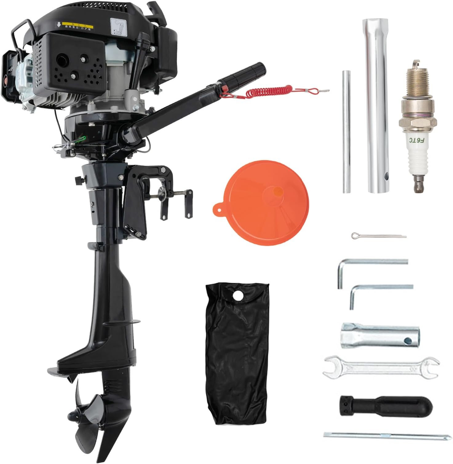 Cbhfmljd Hangkai 2 Stroke 3.5 HP Outboard Motor, Heavy Duty Outboard Boat Mot...