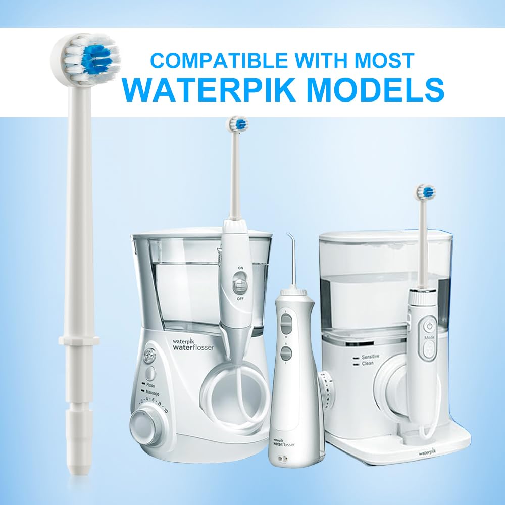 Puntas de repuesto para irrigador dental Waterpik, cabezales de repuesto para Waterpik (6 puntas de cepillo de dientes)