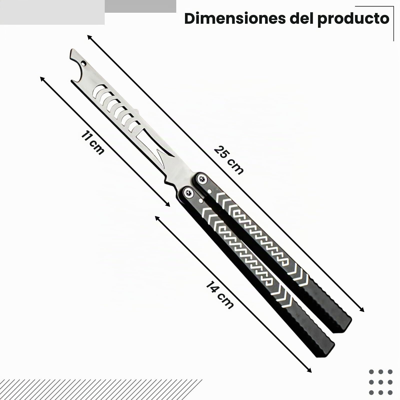 Balisong - Cuchillo de mariposa profesional, afilado de 9.8 pulgadas, práctica de volteo y manualidades, acción de giro suave de 180°, diseño pivotante único