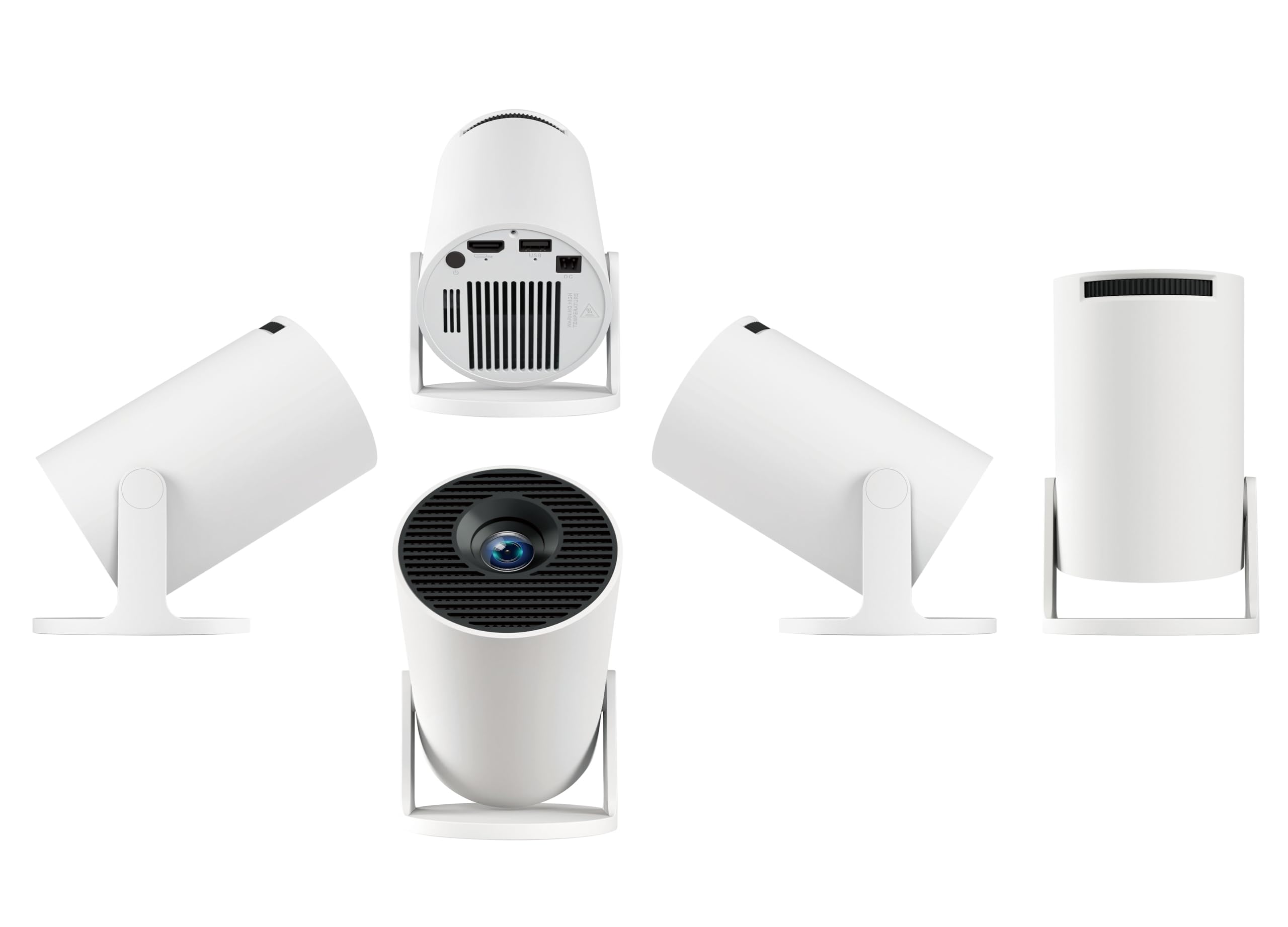 Proiettore 4K portatile, mini proiettore video 1080P FHD compatibile con Android e Netflix, WiFi 6, BT 5.0, rotazione a 180°, videoproiettore con correzione automatica del trapezio