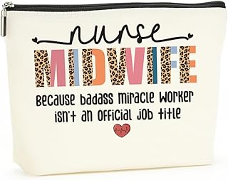 Midwife Makeup Bag Cosmetic Bag Travel Accessories Midwife Nurse Gifts for Women Nurse Week Nurses Day Appreciation Retirement Graduation Gifts for Midwife Doula Delivery Nursing Student OB Doctor