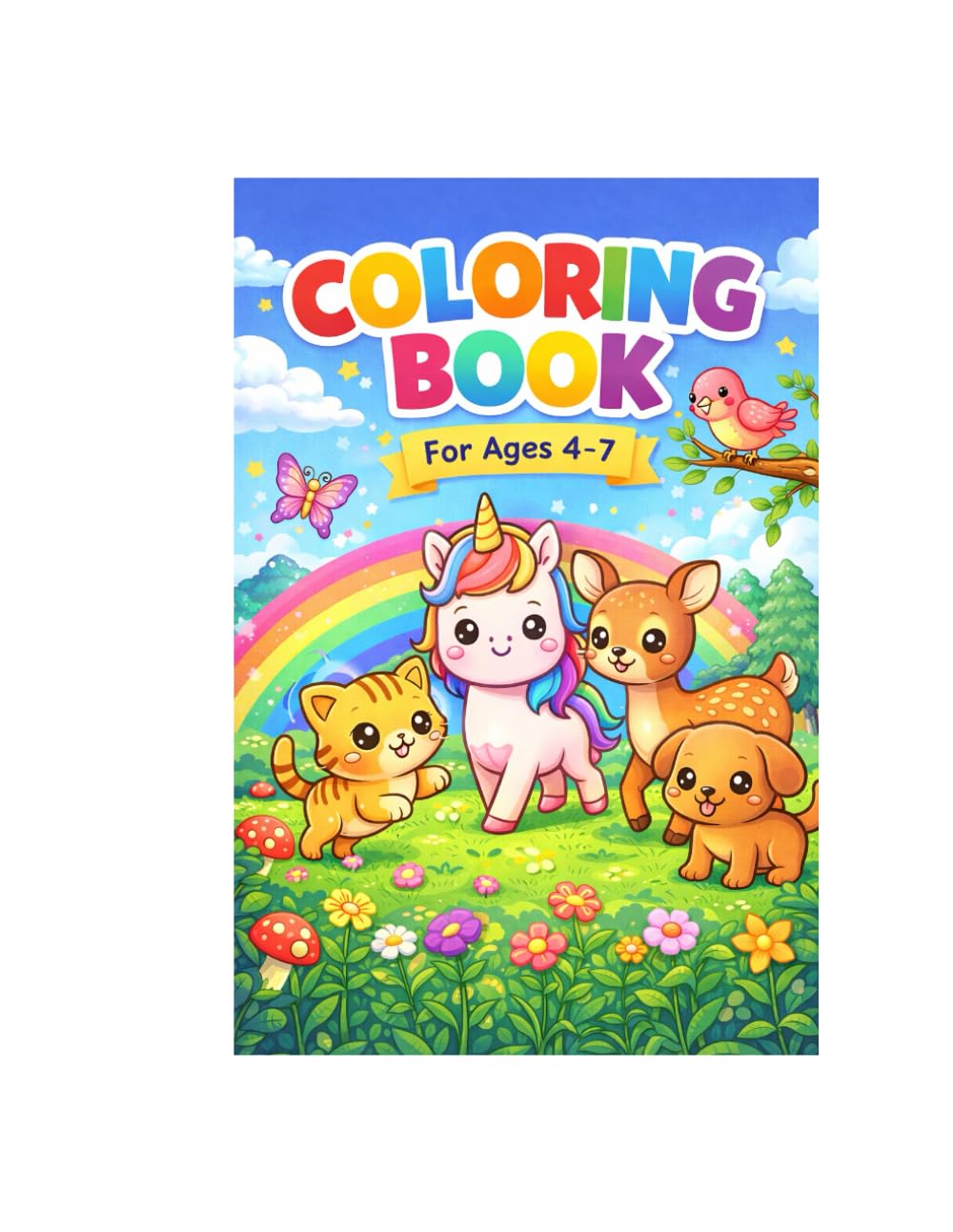Cute Animals Coloring Book for Kids Ages 4–7: Fun and Easy Coloring Pages for Little Kids