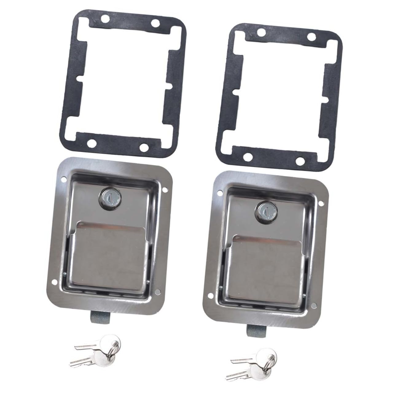 SOLUSTRE Anhängerschlösser aus Edelstahl mit Staubdichtem Heavy Duty Design 2 Stück für Mechanische Lkws und Boxen Geeignet für Schlechte Arbeitsbedingungen
