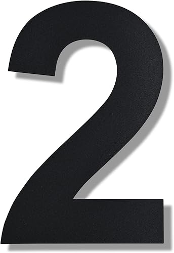 Miniatura 1 de BetLight Números de casa modernos, 8 pulgadas de alto, de acero inoxidable, flotante, número de dirección para exteriornegronúmero 2