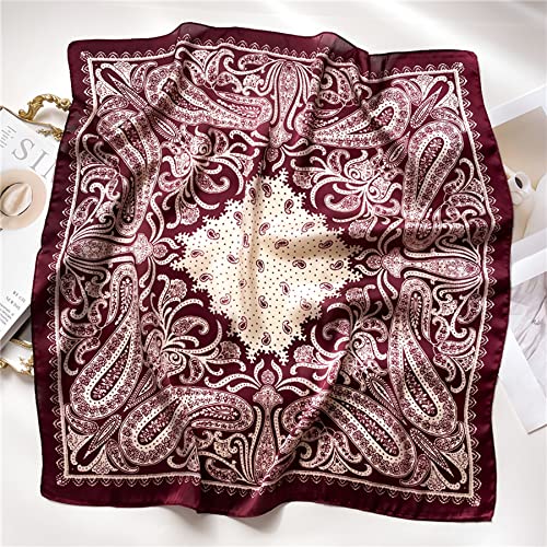 GUZOSJO Square Silk Feeling Scarf Medium Satin Hair Scarf Bracelet Gift For Women 27.5 × 27.5 inches4