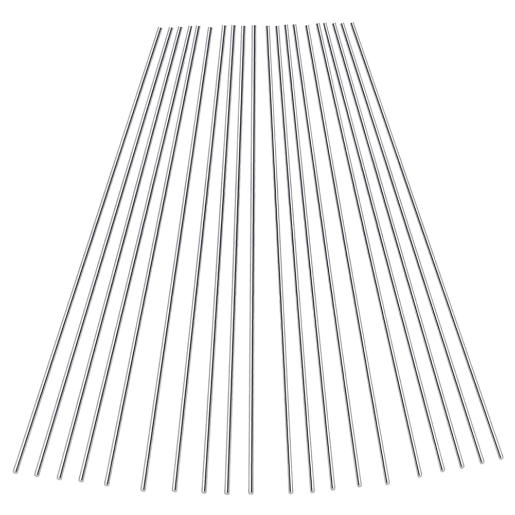 Feelers Aluminum Round Rod 1/8"(3mm) Diameter 6061 Aluminum Solid Stick for DIY Craft, 12" Length, 20 pcs