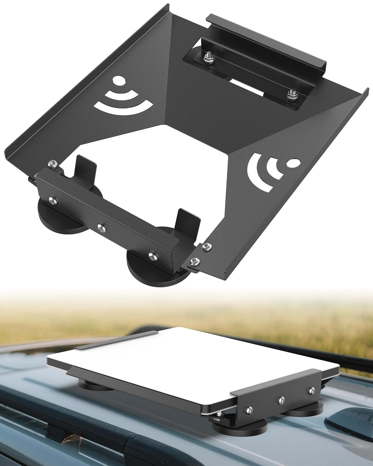 Starlink Mini Magnetic Car Roof Mount – Ultra-Secure 220 lbs Hold, Quick-Release & Low-Profile 1.7” Design, Scratch & Weather-Resistant, Perfect for Car, RV, Van, Truck & Boat Adventures -Black