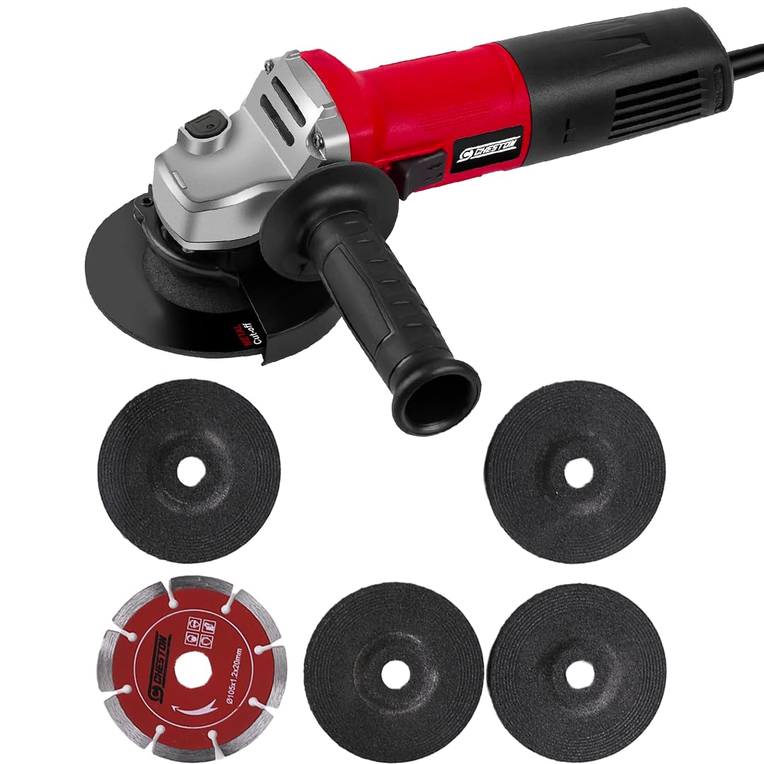 Cheston Angle Grinder for Grinding, Cutting, Polishing (4 inch/100mm), 900W Grinder Machine with Auxiliary Handle For Heavy Duty Grinding Tasks with 1 Cutting Blade & 4 Grinding Wheel (B0C8STL377) Amazon Price History, Amazon Price Tracker