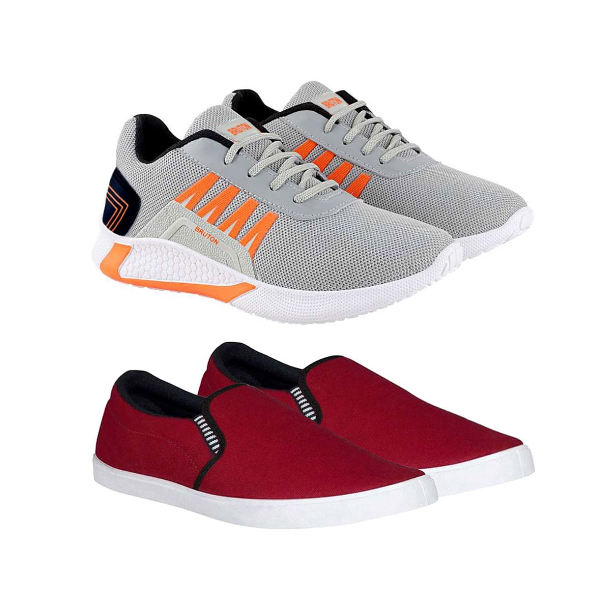 BRUTON Trendy Sports Shoes | Shoes for Men | Gyming Shoes | Hiking Shoes | Running Shoes - Pack of 2, Size - 8 (B0CLGLLVZ6) Amazon Price History, Amazon Price Tracker