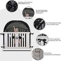 Vista 2 de Cubierta desplegable de seguridad para tienda de campaña para cuna para evitar que el niño se suba, toldo de red de estrella para cama de bebé