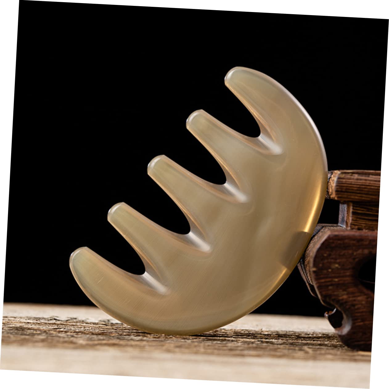 FOMIYES 5 Stück Fünf Zahn Massagekamm Kopfmassage Gua Sha Kamm Massagewerkzeuge Körperakupunktmassagekamm Hornkamm Kopfhautmassagegerät Kamm Gua Sha Schabewerkzeug Haarmassagekopfkamm