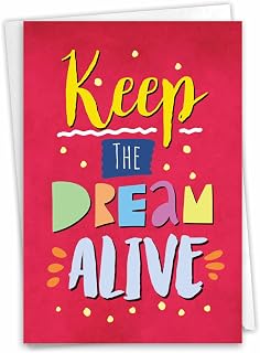 The Best Card Company - Martin Luther King Jr. Day Paper Card with 5 x 7 Inch Envelope (1 Card) - Bright Modern Federal Holiday, King's Birthday Celebration - Keep The Dream Alive C9198MKG