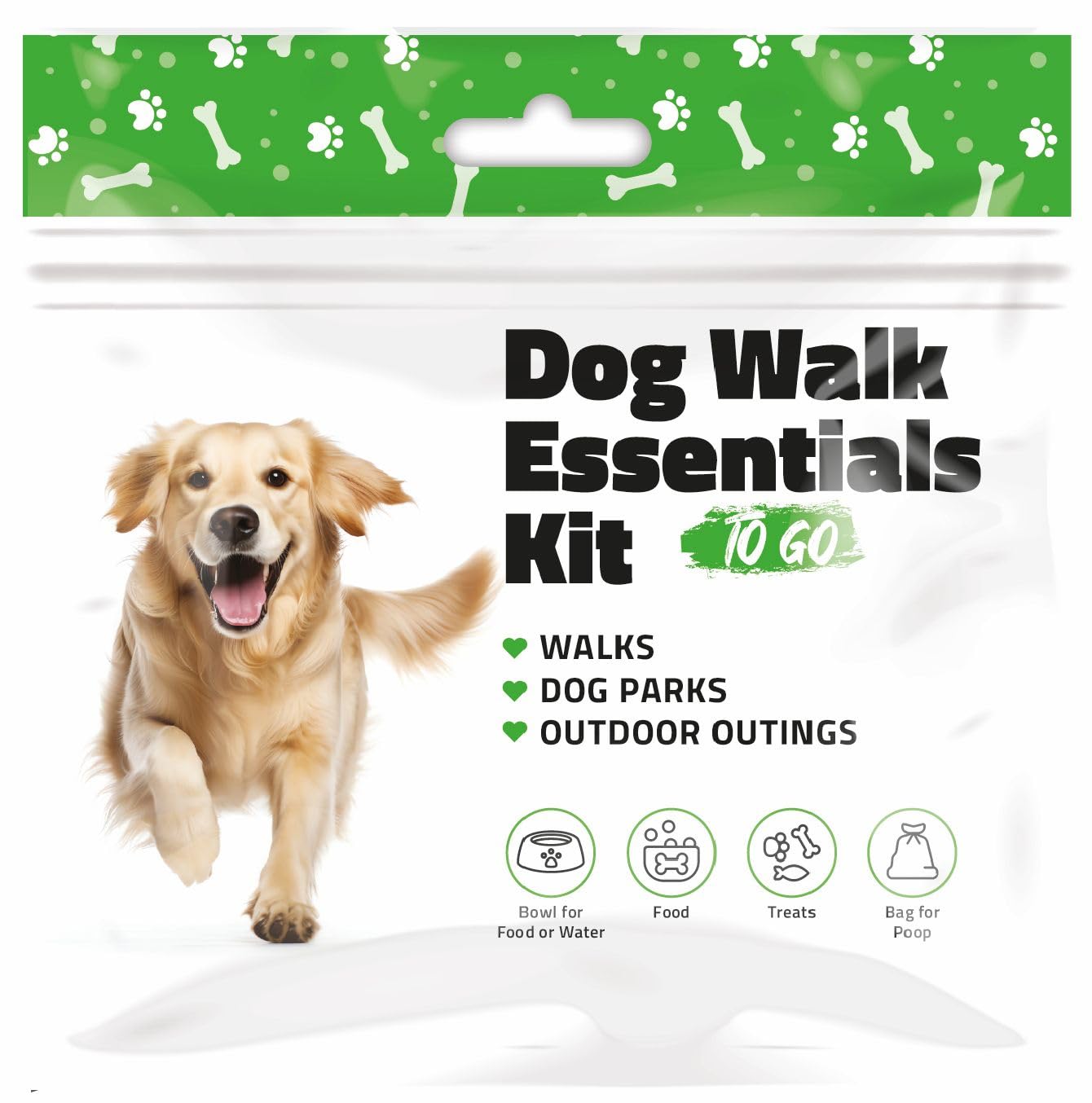pH Advantage Dog Walk Essentials Kit to Go, Portable Pet Care Pack with Bowl, Food, Treats and Waste Bags (1)