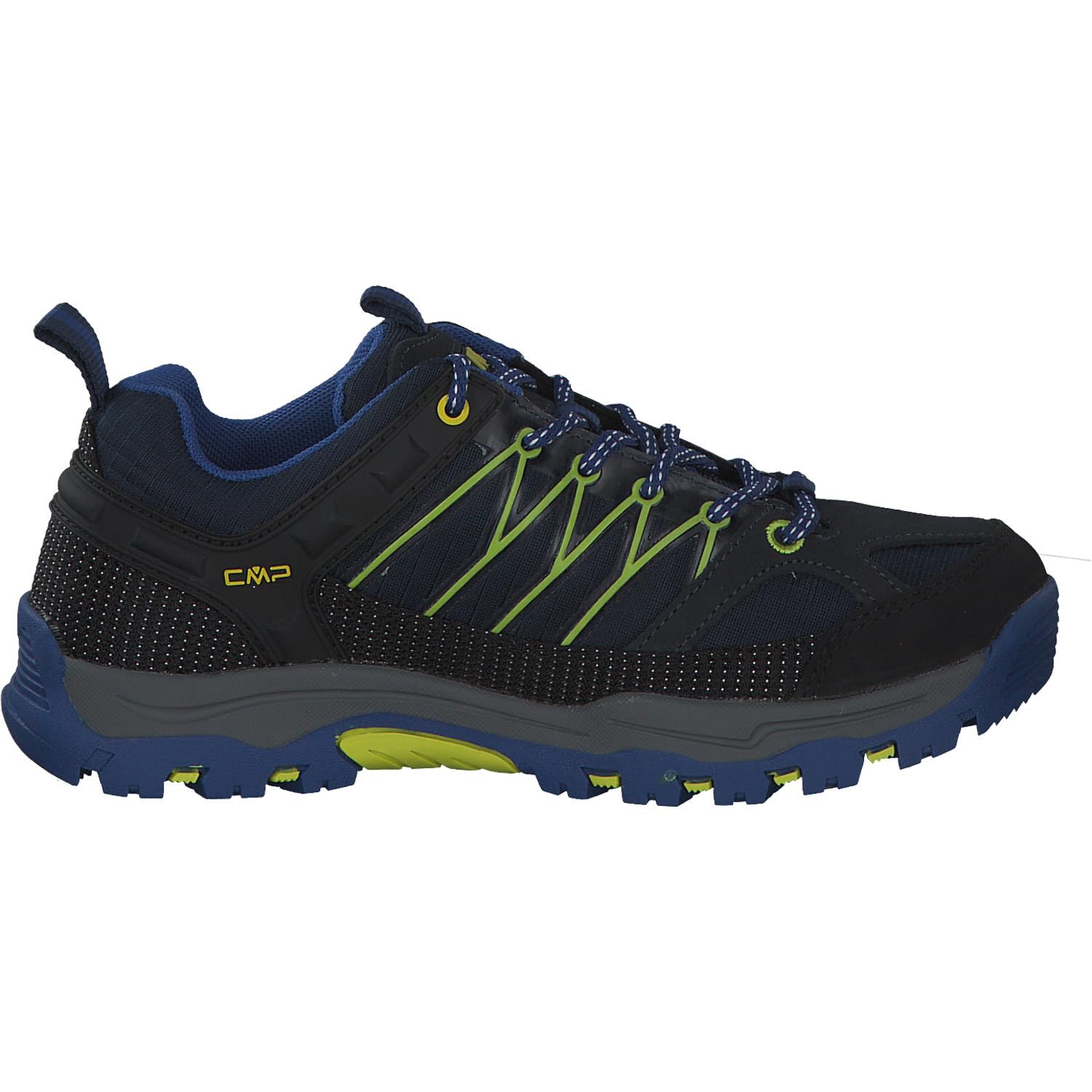 CMP Kids Rigel Low Trekking Shoes Kids WP, Zapatos de Trekking Unisex niños, Negro Azulado Eléctrico, 38 EU