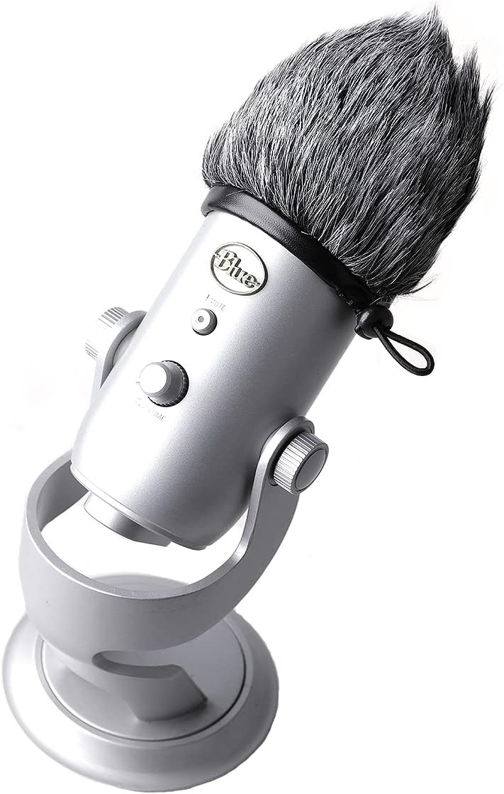 Microphone Windscreen,Furry Windscreen Muff Pop Filter Cover Compatible with Blue yeti Zoom H1 H1n Apogee Mic and More, Outdoor Videography Vlog Film, Sports Camera