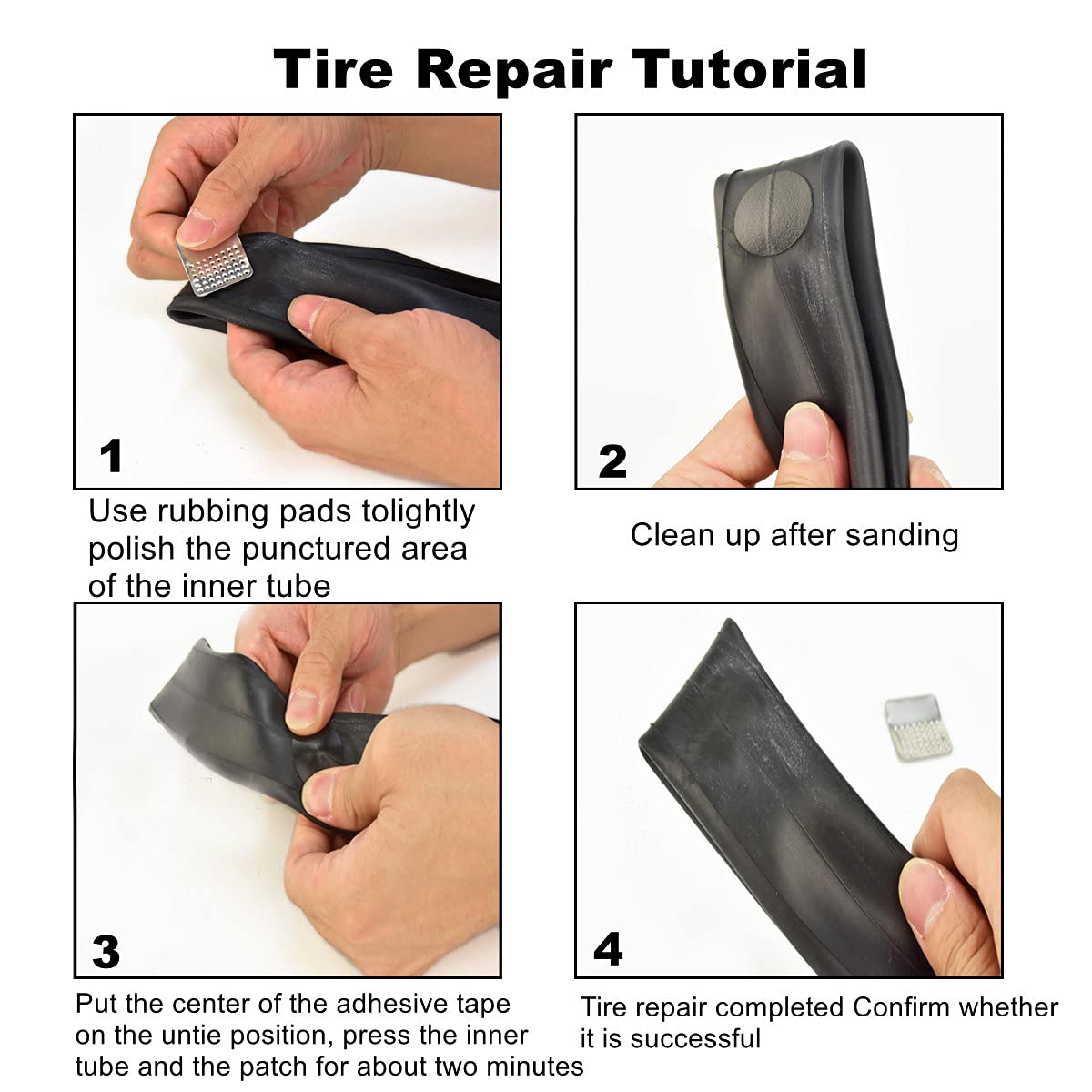 Kit di riparazione per bici, strumento di riparazione di toppe portatili per bici con borsa per riparazione di biciclette e pompa per pneumatici per biciclette per viaggi in campeggio