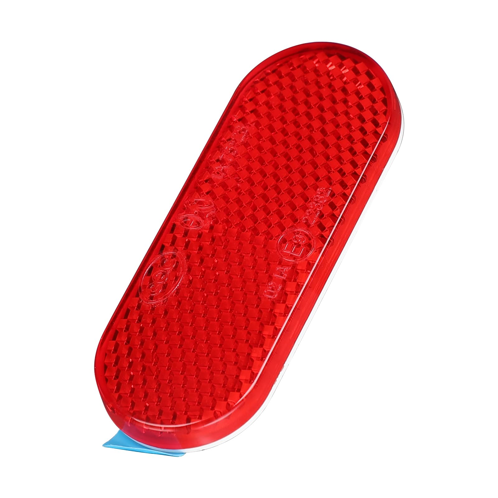 10 Pack Self-Adhesive Oval Reflectors - Red, E9 Approved, For Gate Posts, Trailers, Mailboxes, Safety