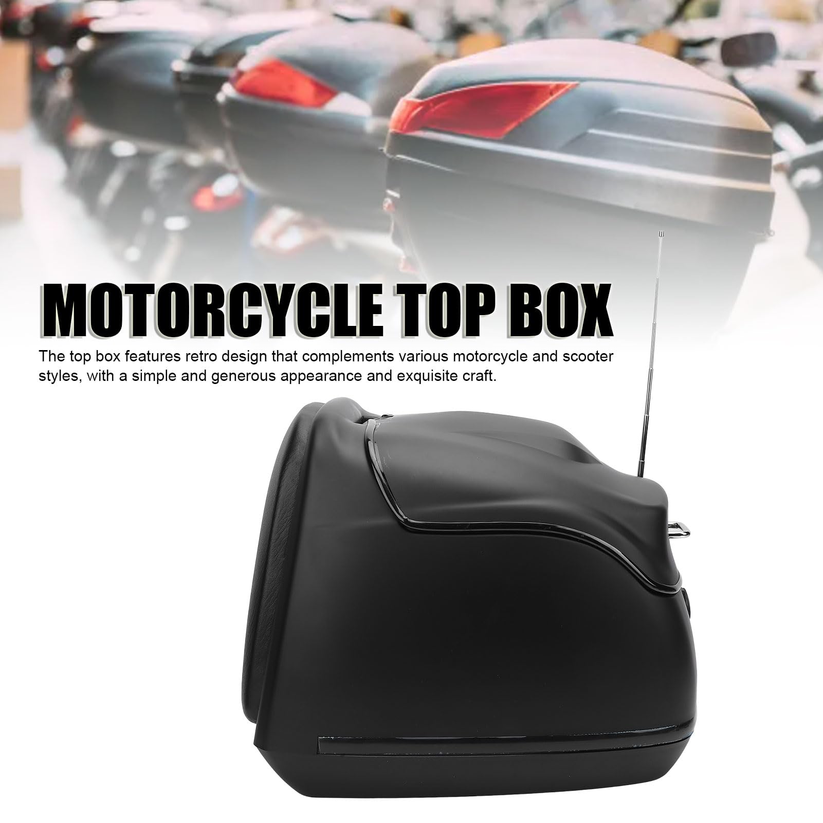 Luocute Baúl para Motocicleta de 38 L, Baúl Retro para Motocicleta con Cerradura con Llave, Baúl para Equipaje de Casco para Scooters, Motocicletas, Bicicletas Eléctricas, para