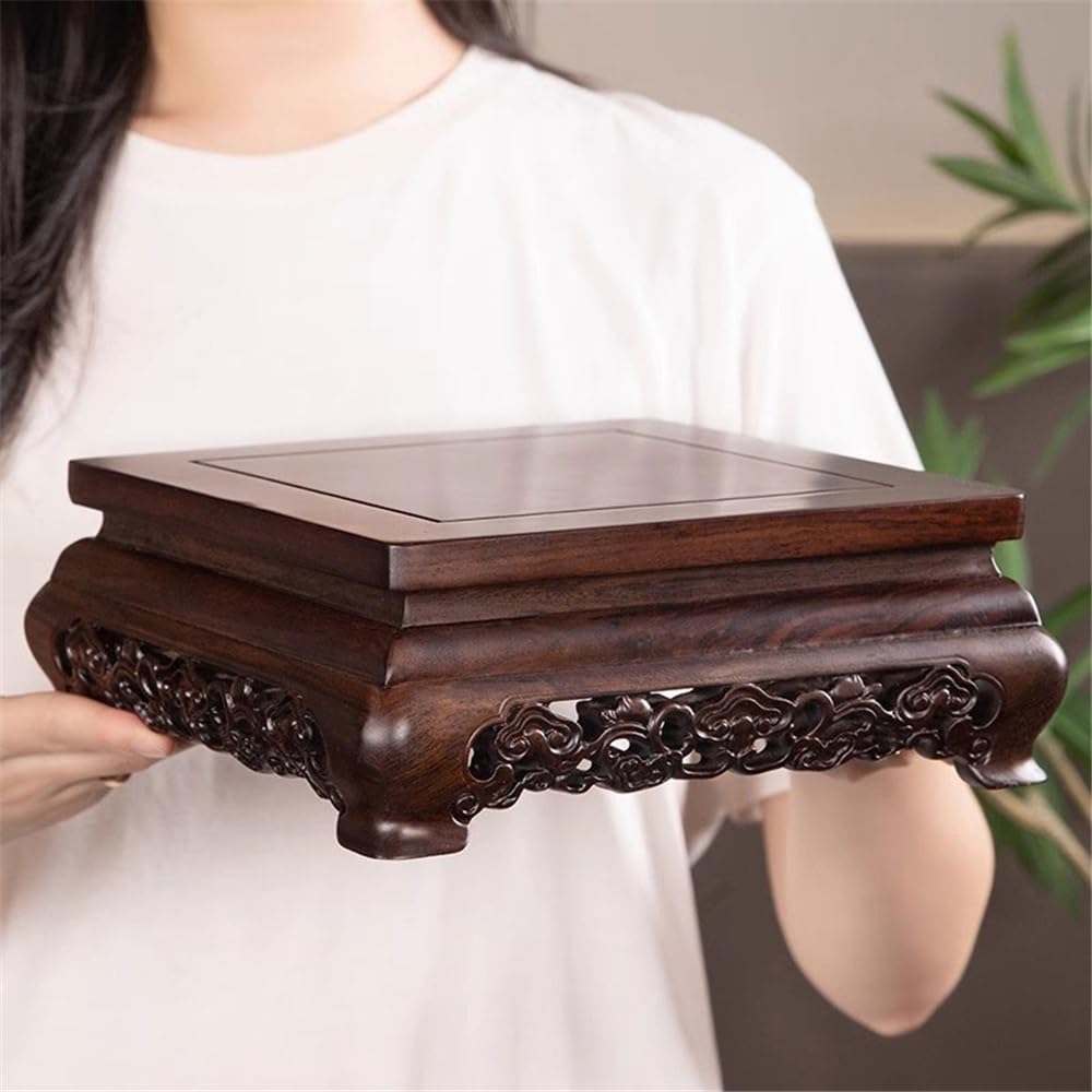 Stojak ekspozycyjny Kwadratowy stojak na rzeźbę z hebanu, wazon, bonsai do dekoracji domowego biura Stojak na rośliny(Duży)