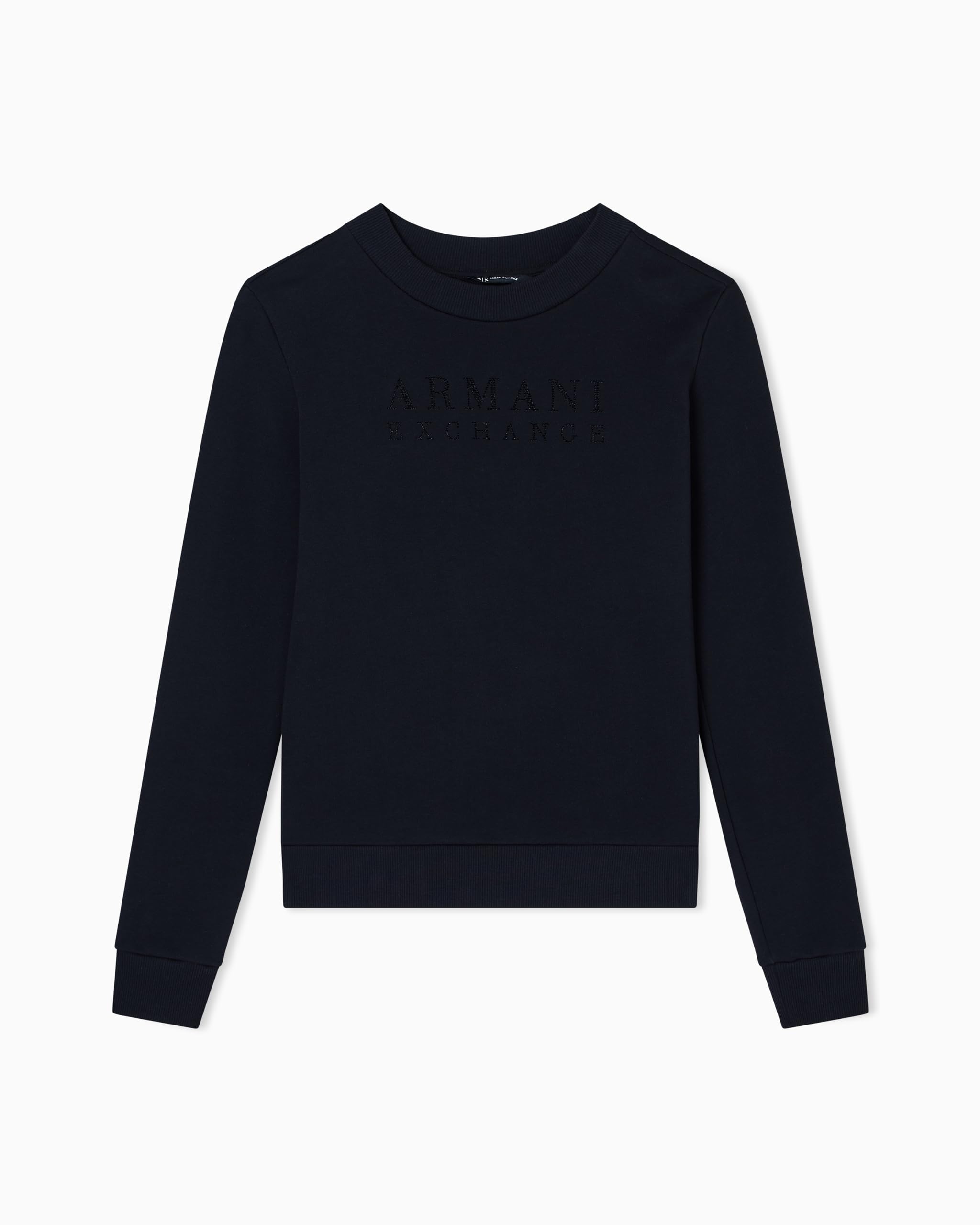 Armani Exchange Long Sleeve Round Collar Front Logo Maglia di Tuta Donna (Pacco da 1)